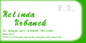 melinda urbanek business card